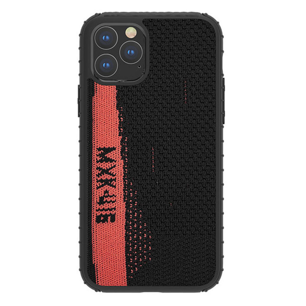 iPHONE 11 Pro Max (6.5in) EEZY Fashion Hybrid Case (Black Red)